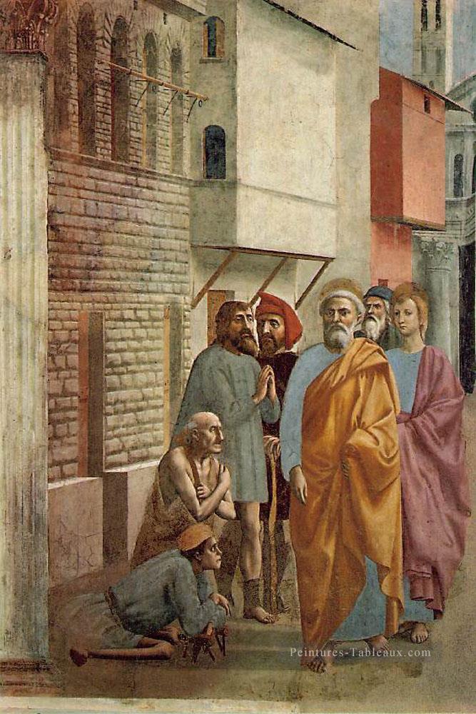 Saint Pierre guérissant les malades avec son ombre Christianisme Quattrocento Renaissance Masaccio Peintures à l'huile